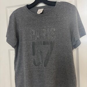 Cinq à Sept Gray 'Paris 57' Short Sleeve Tee